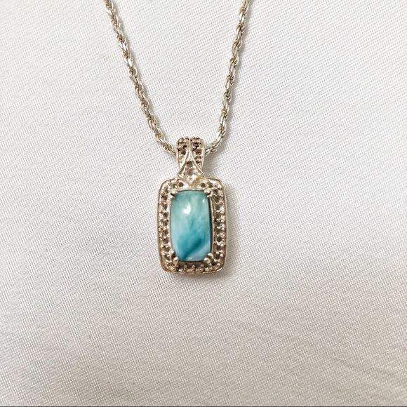 Sterling silver and stone necklace - Picture 1 of 2